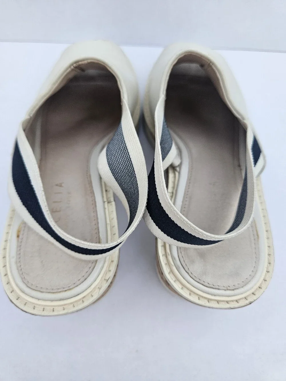 Cecelia New York White Leather Platform Wedge Sandals - Size 6.5